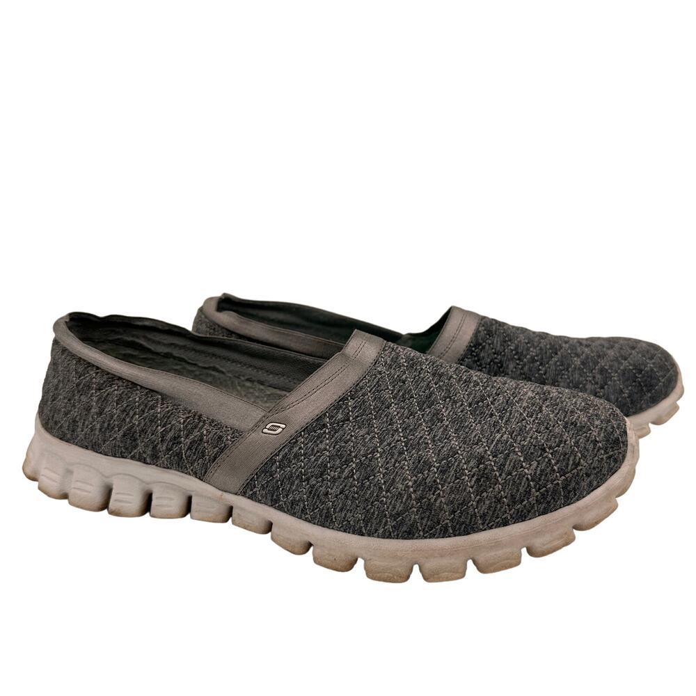 Skechers EZ Flex 2 Slip On Gray Lightweight Sneakers Size 8